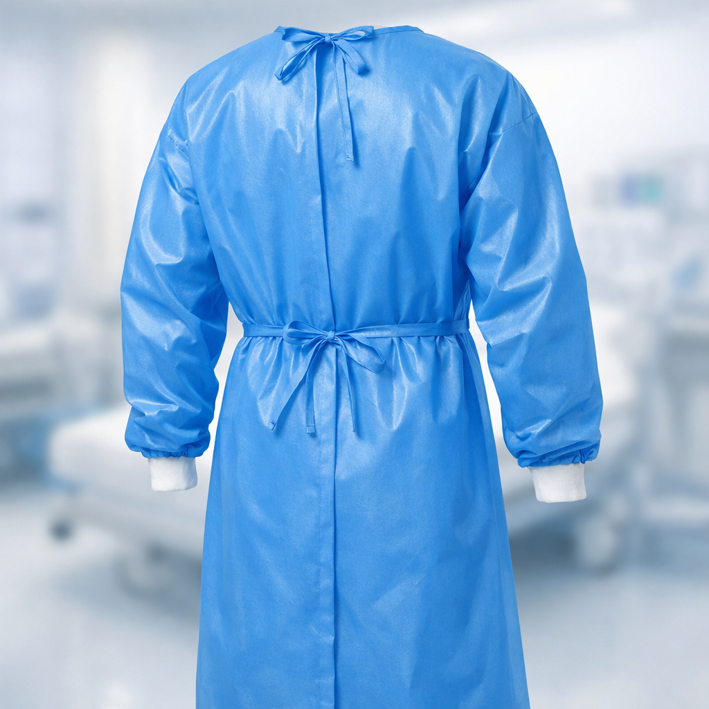 Blue Protective Gown in Clinical Setting-1